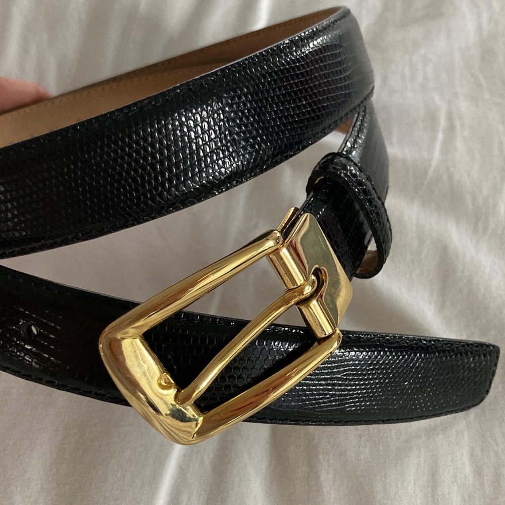 “Genuine LIZARD” NEW Men’s Belt w/Gold Buckle, Size 34; Made for Sak’s 5th Ave!